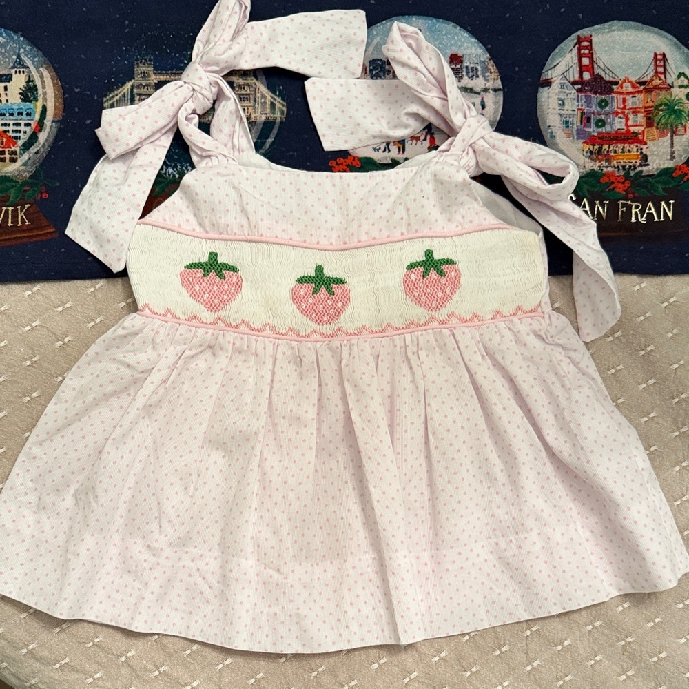 Pink Strawberry Kids Tank Top